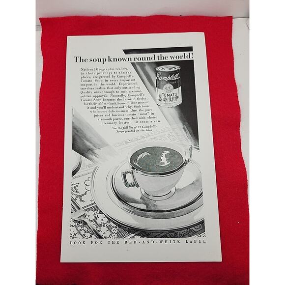 VTG 1929 Campbell's "Vegetable Soup Ideal for the Children" Ephemera Print Ad - Picture 1 of 4